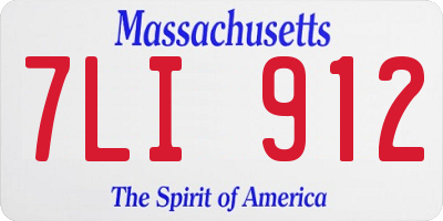 MA license plate 7LI912