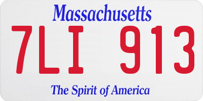 MA license plate 7LI913