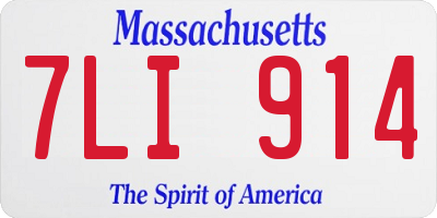MA license plate 7LI914