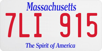 MA license plate 7LI915