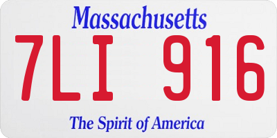 MA license plate 7LI916