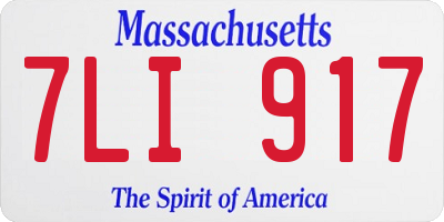 MA license plate 7LI917
