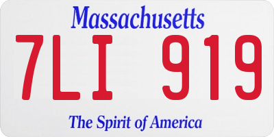 MA license plate 7LI919