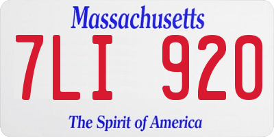MA license plate 7LI920