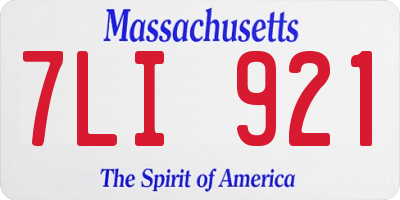 MA license plate 7LI921