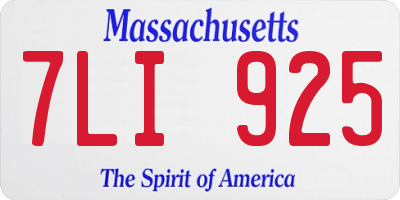 MA license plate 7LI925