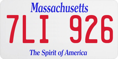 MA license plate 7LI926