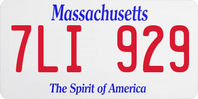 MA license plate 7LI929