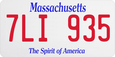 MA license plate 7LI935