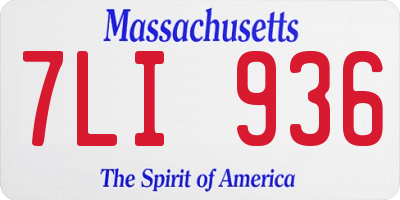 MA license plate 7LI936