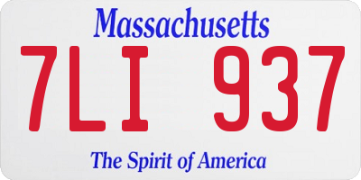 MA license plate 7LI937
