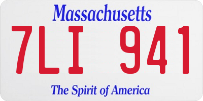MA license plate 7LI941