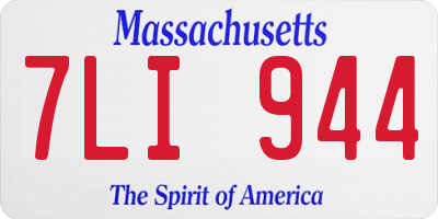 MA license plate 7LI944