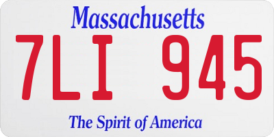 MA license plate 7LI945