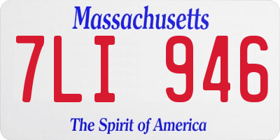MA license plate 7LI946