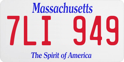 MA license plate 7LI949