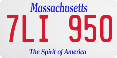 MA license plate 7LI950
