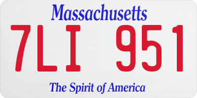 MA license plate 7LI951