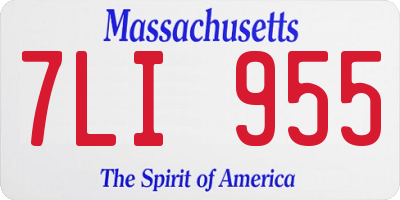 MA license plate 7LI955