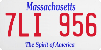 MA license plate 7LI956