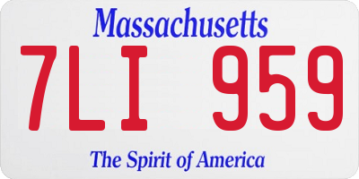 MA license plate 7LI959