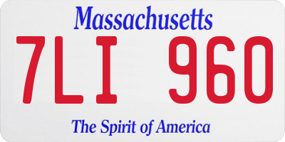 MA license plate 7LI960