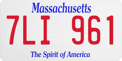 MA license plate 7LI961