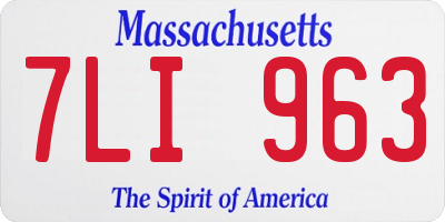 MA license plate 7LI963