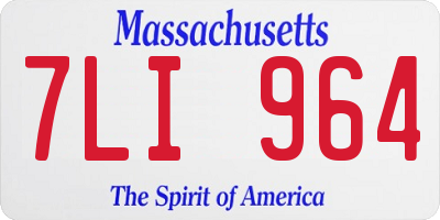 MA license plate 7LI964