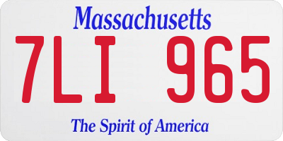 MA license plate 7LI965