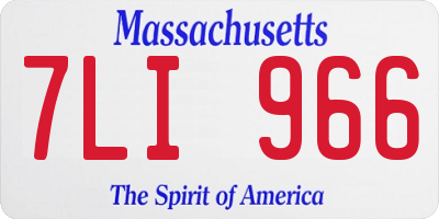 MA license plate 7LI966