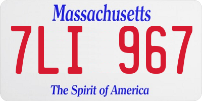 MA license plate 7LI967