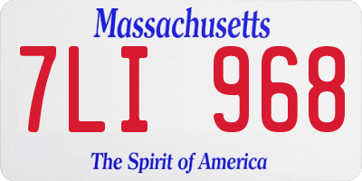 MA license plate 7LI968
