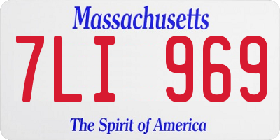 MA license plate 7LI969