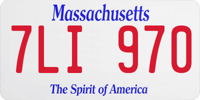 MA license plate 7LI970