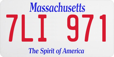 MA license plate 7LI971