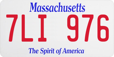 MA license plate 7LI976