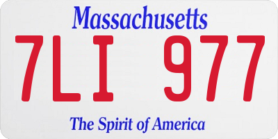 MA license plate 7LI977