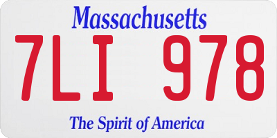 MA license plate 7LI978