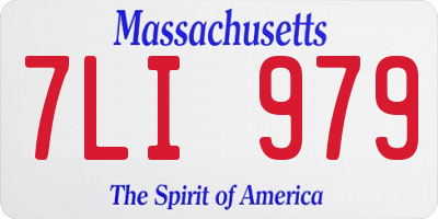 MA license plate 7LI979