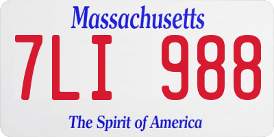 MA license plate 7LI988