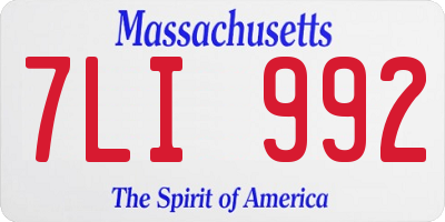 MA license plate 7LI992