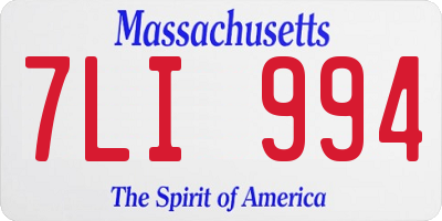 MA license plate 7LI994