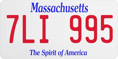 MA license plate 7LI995