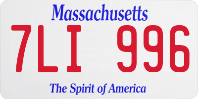 MA license plate 7LI996