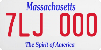 MA license plate 7LJ000