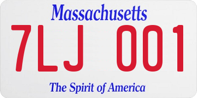 MA license plate 7LJ001