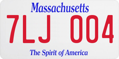 MA license plate 7LJ004