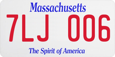 MA license plate 7LJ006