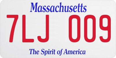MA license plate 7LJ009